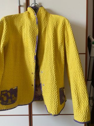 Giacca donna leggera viola e gialla