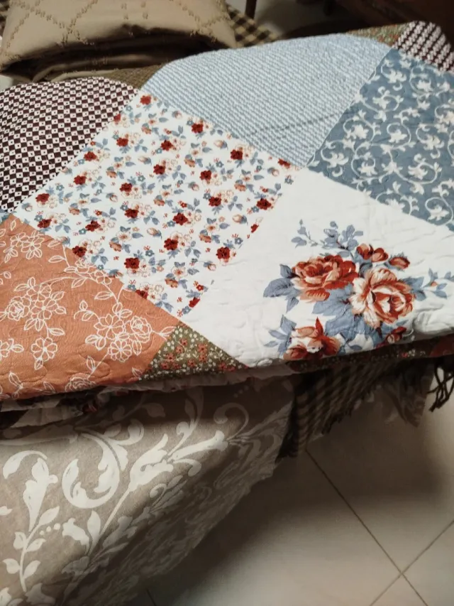 Colcha para cama de 1.50 multicolor patchwork con