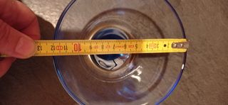 Set 7 ciotole/coppette vetro base blu