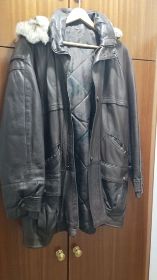 Chaquetón Unisex de cuero auténtico marrón