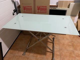 Mesa elevable cristal templado 120x60