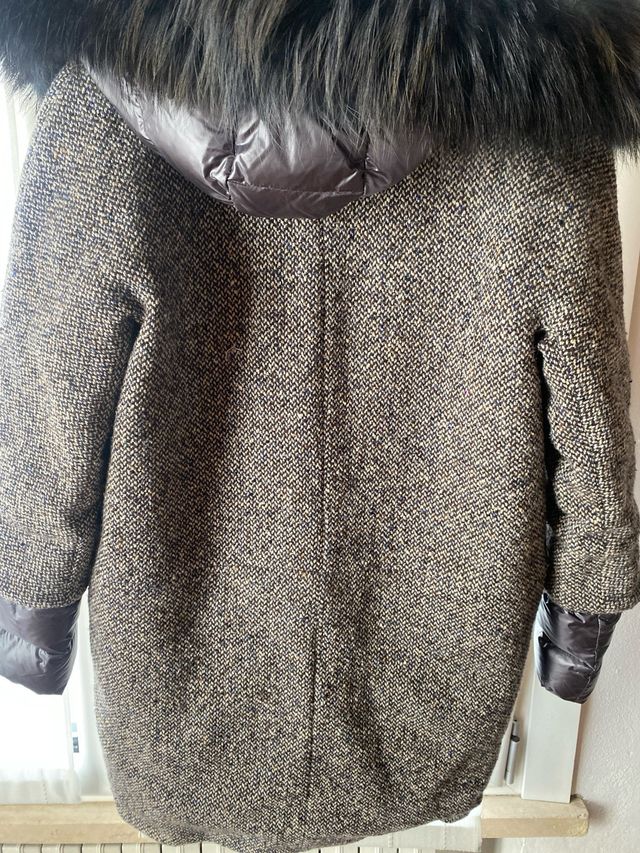 Giubbotto donna con cappuccio in pelliccia