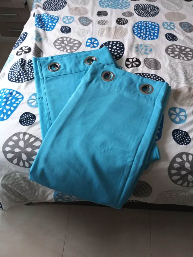 Cortinas turquesas 138x253