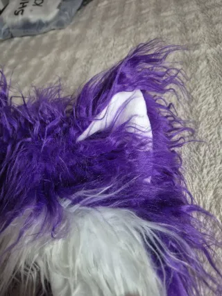 Peluca Cosplay Gato Morado y Blanco Talla Única