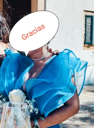 Vestido largo azul para bodas y eventos