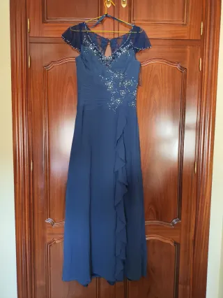 Vestido largo azul de fiesta