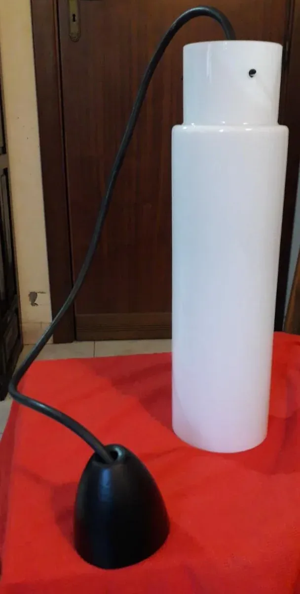 Lampada a sospensione in vetro opalino anni '70