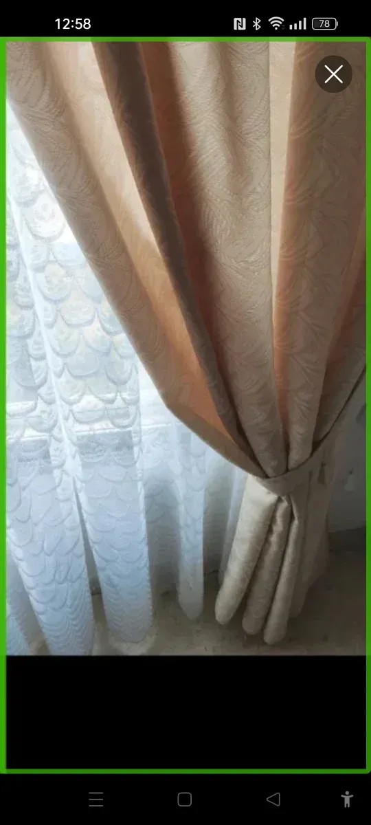 8 cortinas.4 con abrazadera beige.4 visillos bla