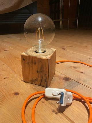 Lampada design legno e vetro