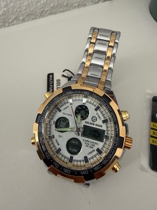 Reloj GOLDEN HOUR Analógico Digital Oro/Plata