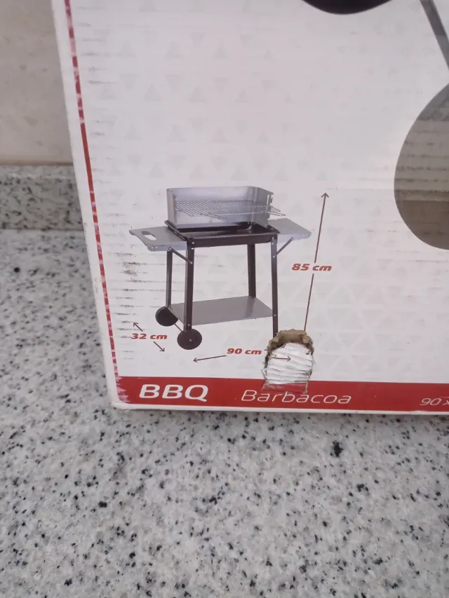 Barbacoa carbón y leña 90x32x85 cm