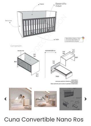 Cuna convertible Ros Nano 140x70