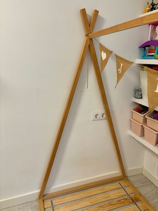 Cama infantil tipi madera natural 90x190