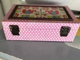 Joyero grande con estampado de lunares