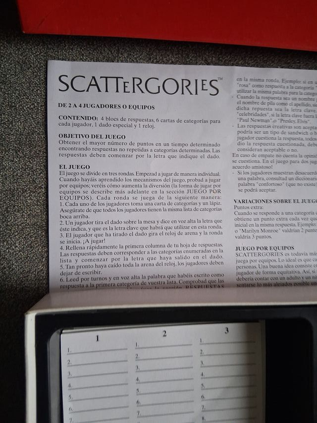 Juego de mesa Scattergories