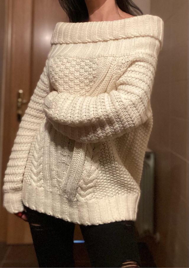 Jersey H&M crema 15% lana 85% acrílico