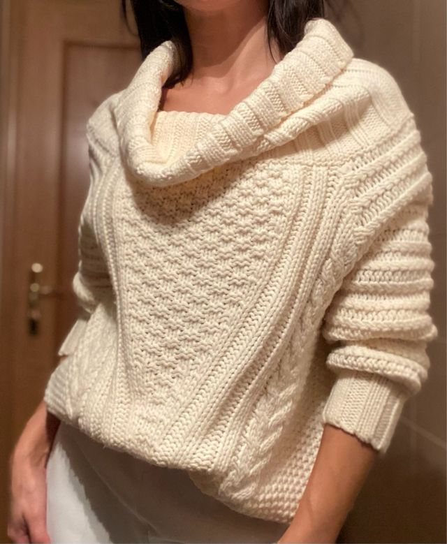 Jersey H&M crema 15% lana 85% acrílico