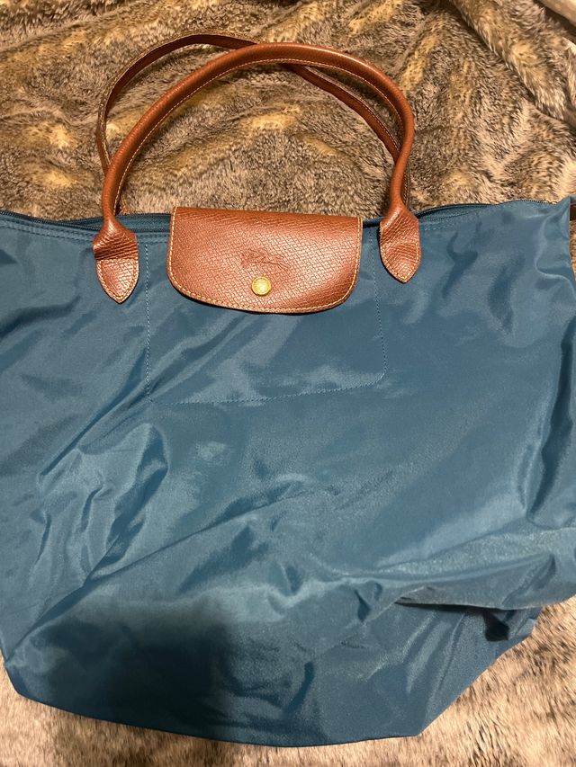 Bolso Longchamp Marrón y Turquesa