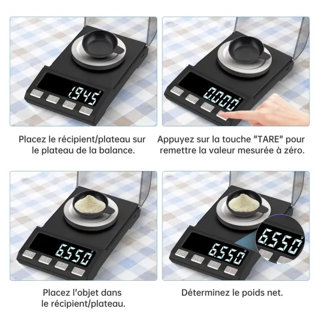 Báscula de bolsillo KUBEI de precisión g/0,001 g