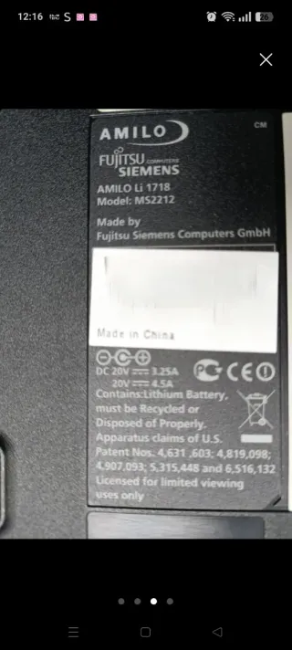 Portátil Fujitsu Siemens AMILO