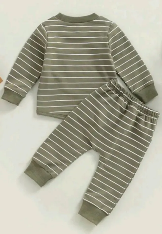 Conjunto bebé rayas verde 