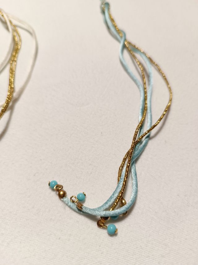 Otto Karl Bracciale Boho Bianco Turchese Oro