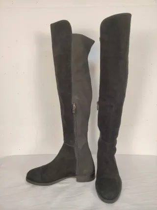 Stivali donna vera pelle neri sopra il ginocchio