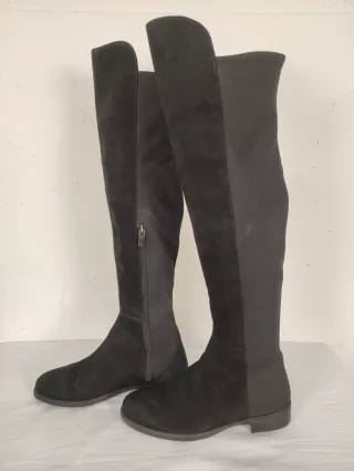 Stivali donna vera pelle neri sopra il ginocchio