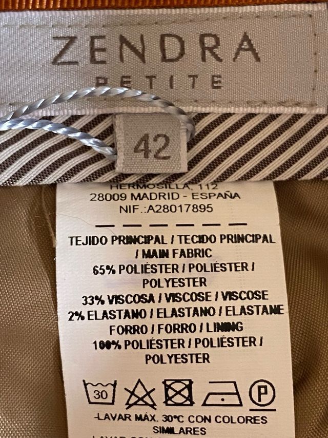 Falda Zendra Petite Talla 42 Beige