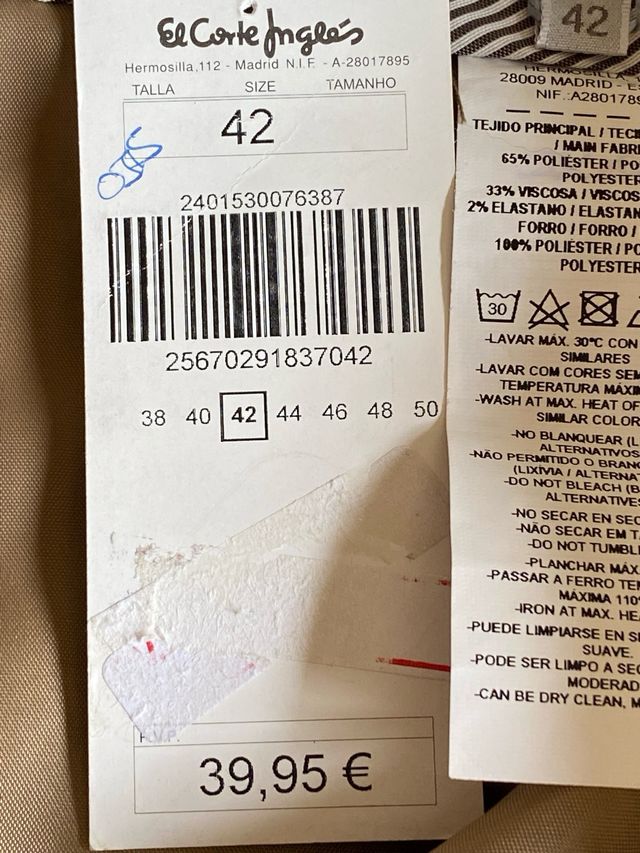 Falda Zendra Petite Talla 42 Beige