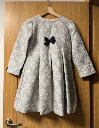 Vestido fiesta niña estampado lazo negro