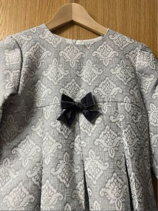 Vestido fiesta niña estampado lazo negro