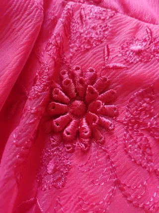 Vestido Vintage Rojo Años 70 bordados