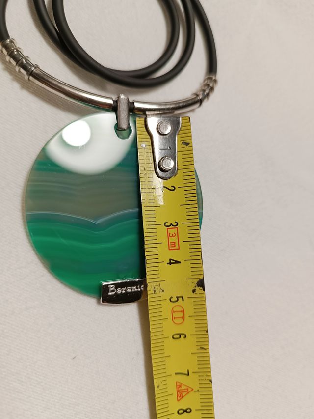 Collana Berenice con ciondolo tondo in malachite