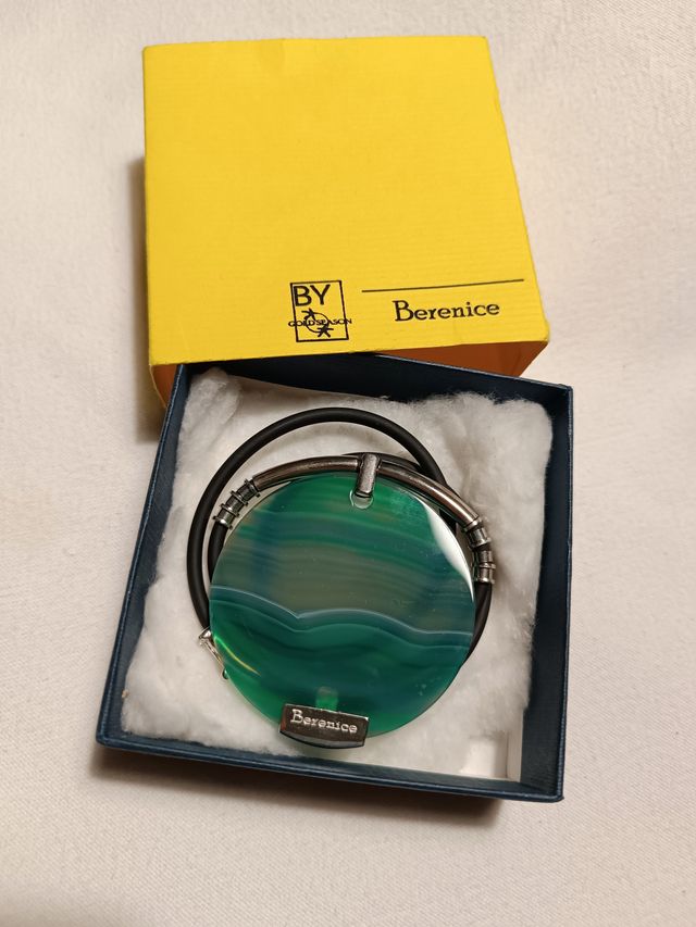 Collana Berenice con ciondolo tondo in malachite