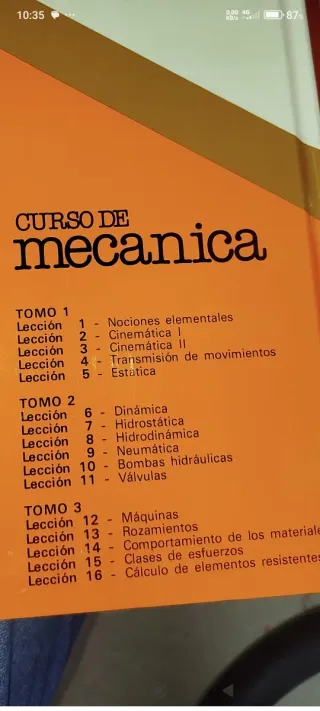 Curso de Mecánica años 80. 3 volúmenes.