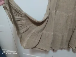 Vestido hippy beige talla s/m.