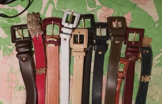 Lote 11 Cinturones Piel Mujer