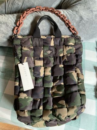 Bolso Stuff Maker Camuflaje Cadena Rosa