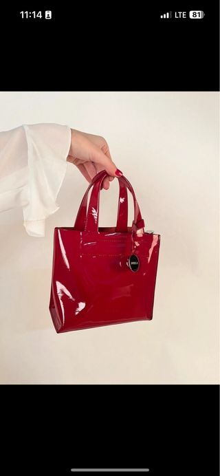 Bolso Furla Rojo Mini Shopper Charol