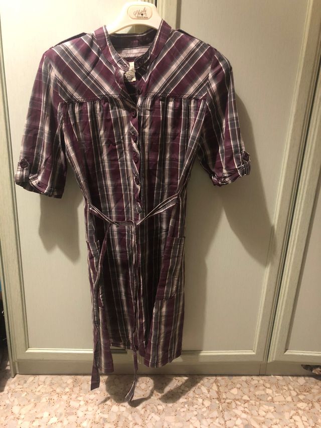 Vestito camicione quadri donna taglia M