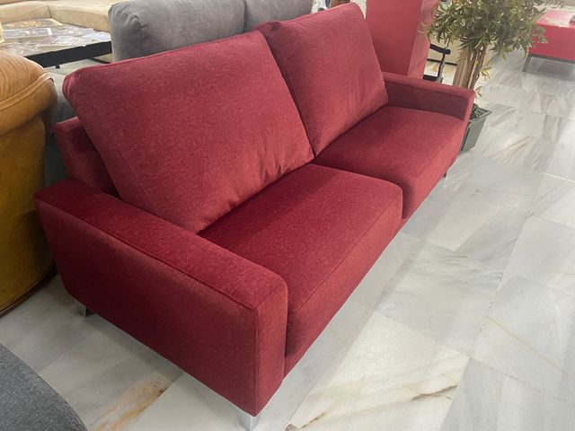 Sofá tela rojo 2/3 plazas