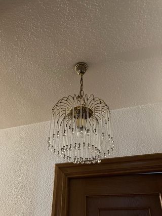 2 Lámparas de Techo Vintage Cristal y Metal