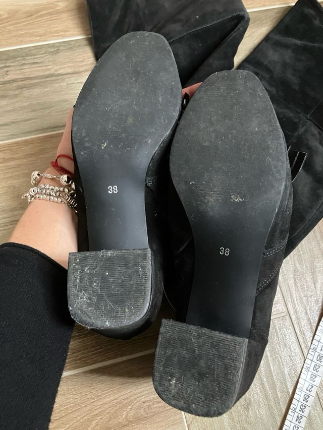 Stivali neri pelle frange catena