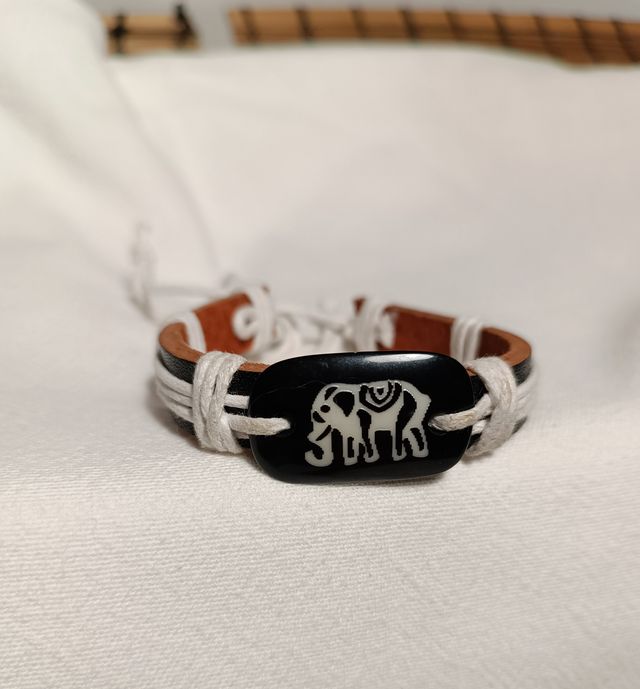 Bracciale tribale elefante pelle unisex