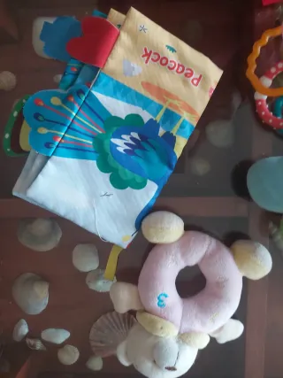 Lote Juguetes Bebé Peluche Sonajero Libro