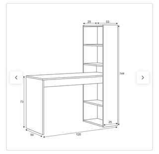 Escritorio blanco con estantería con su silla