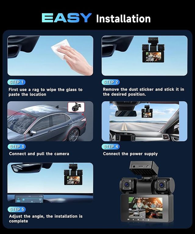 Cámara Coche 2K Delantera y Trasera 64GB