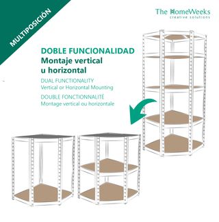 Estantería esquinera metálica 5 baldas