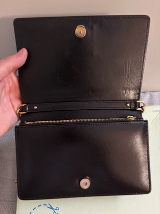 Borsa Off-White Pelle Nera Dettagli Oro